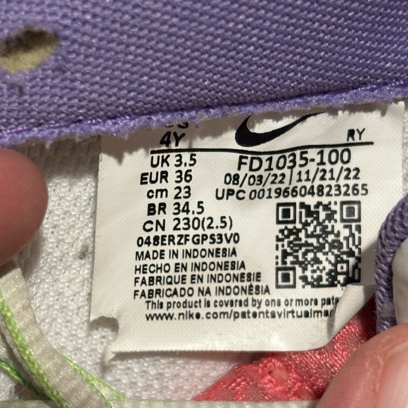 Nike Kids Air Force 1 LV8 FD1035-100 Multicolor Lace-Up Sneaker Shoes Size 4Y - Picture 7 of 9